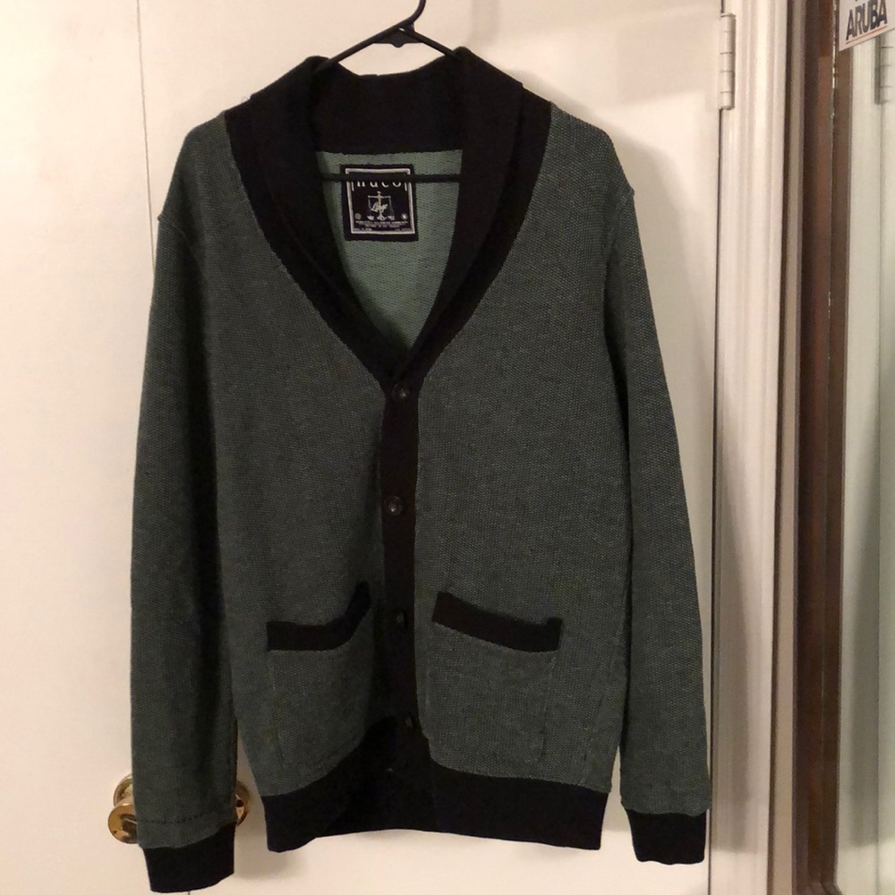 Nüco Green & Black Cardigan Sweater